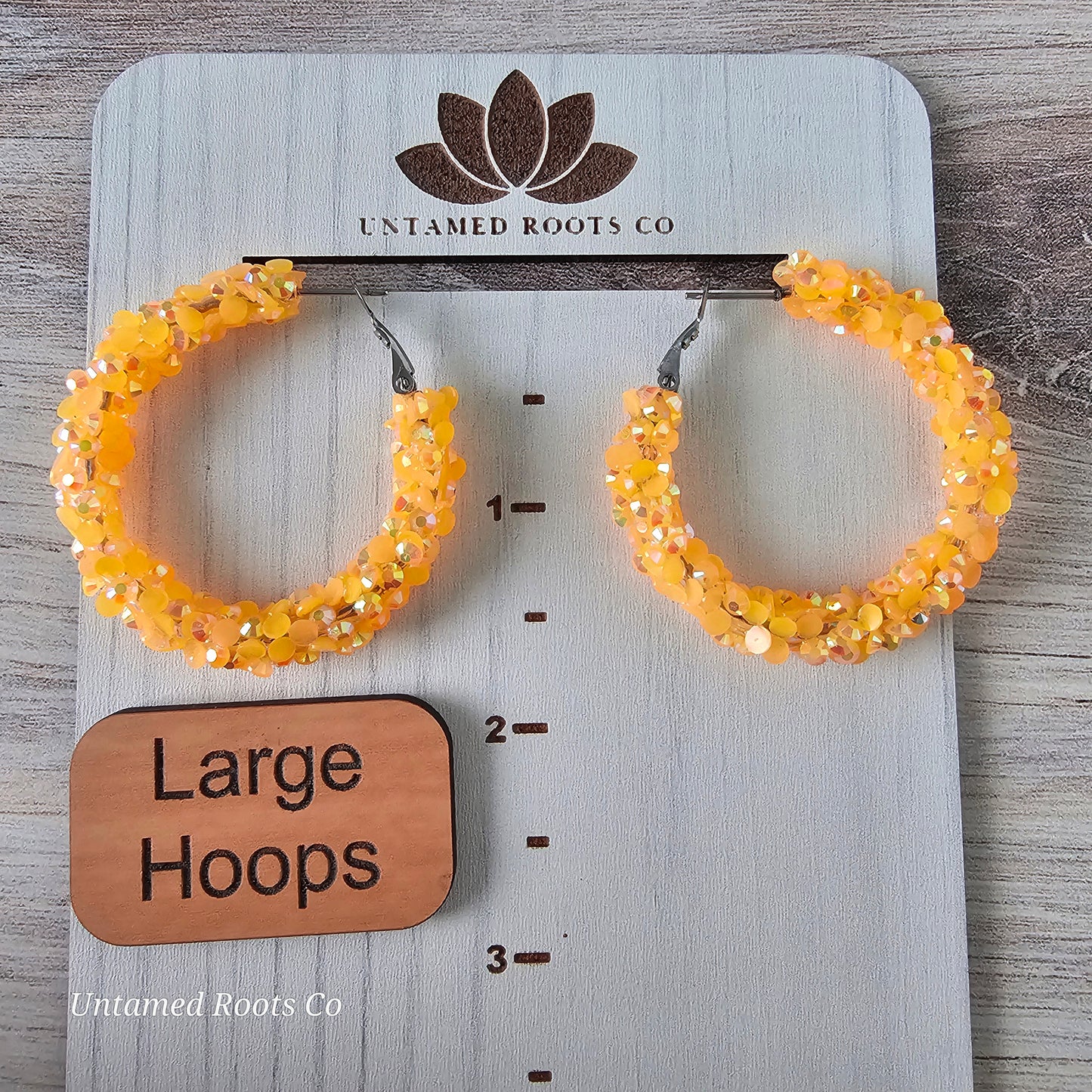 Light Orange Super Chunky Glitter Hoops (2 sizes)