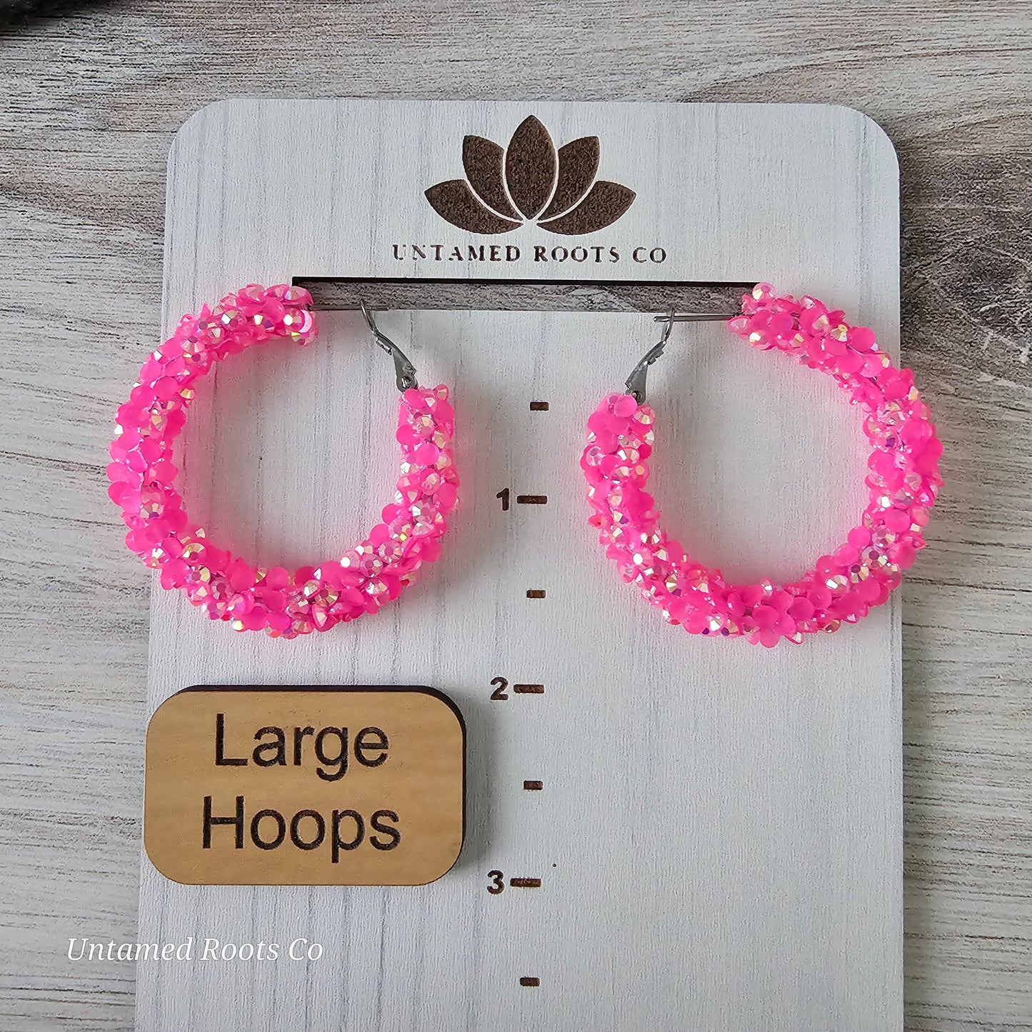 Hot Pink Super Chunky Glitter Hoops