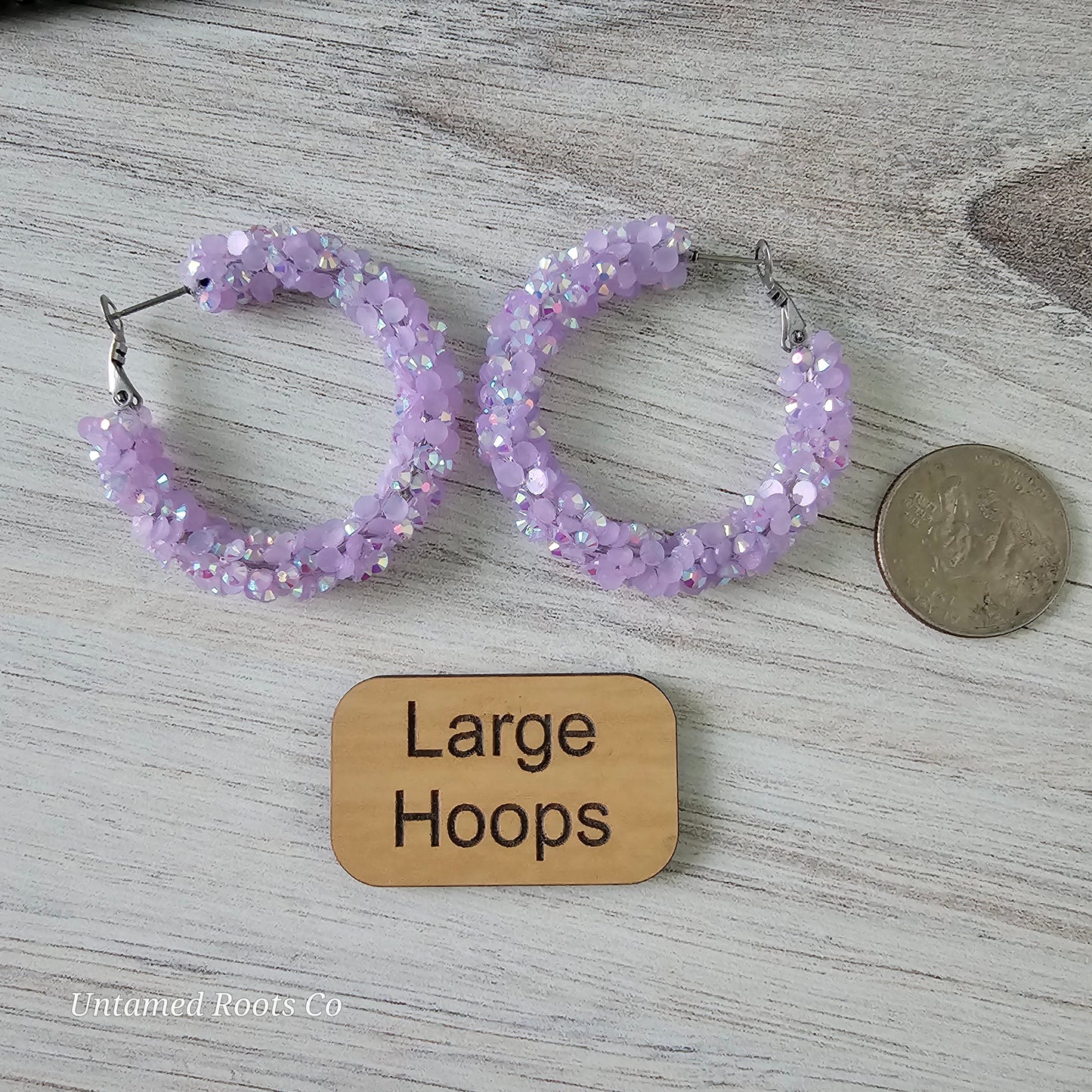 Lavender Super Chunky Glitter Hoops (2 sizes)