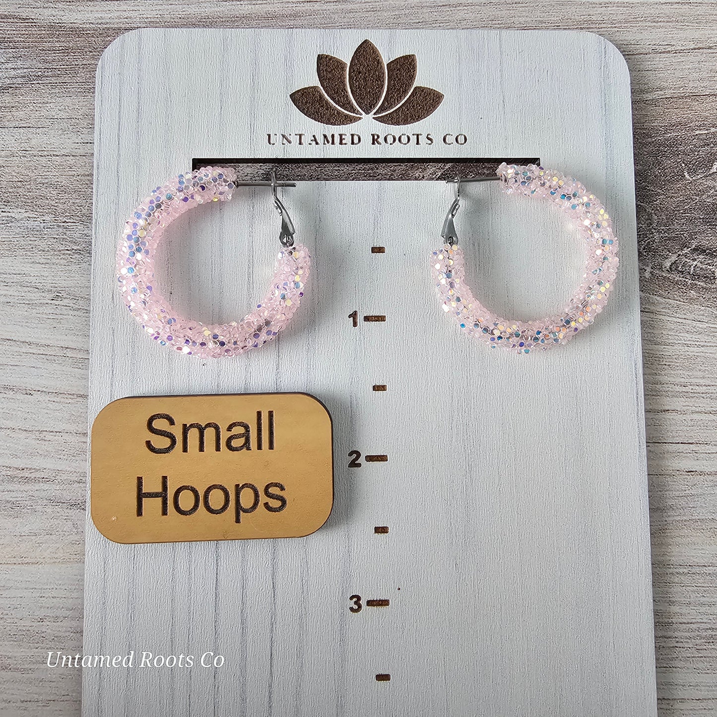 Jelly Pink Glitter Hoops