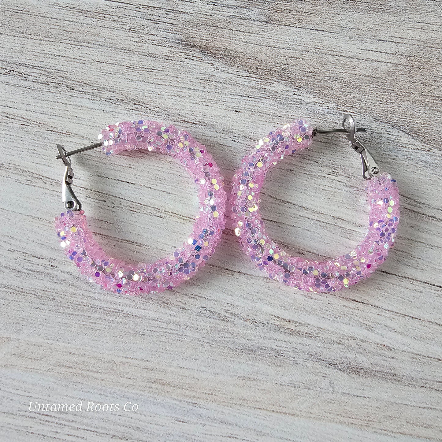 Jelly Purple Glitter Hoops