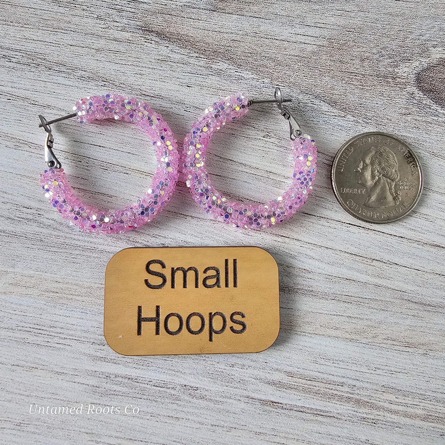 Jelly Purple Glitter Hoops