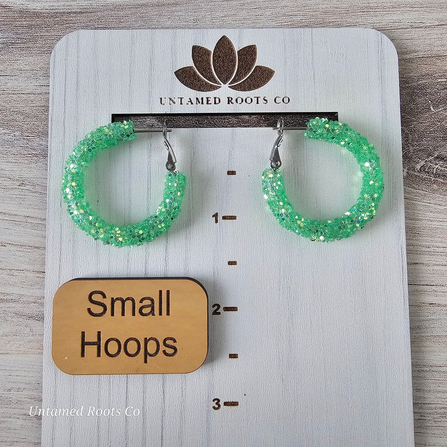 Jelly Green Glitter Hoops