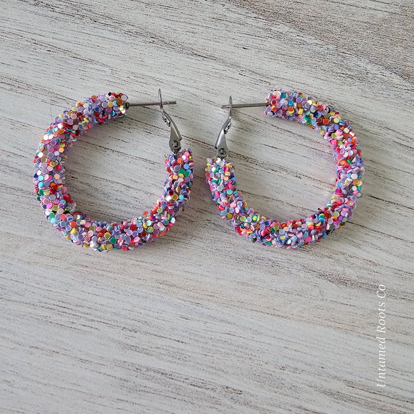 Celebration Confetti Glitter Hoops