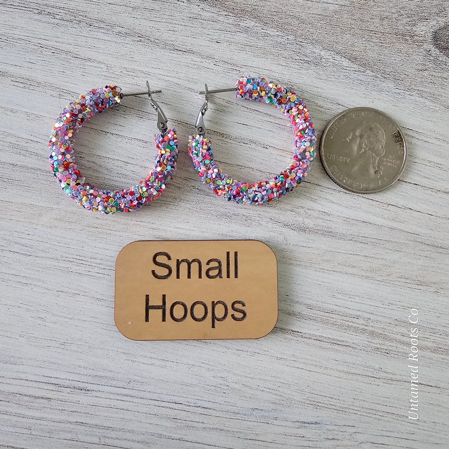 Celebration Confetti Glitter Hoops