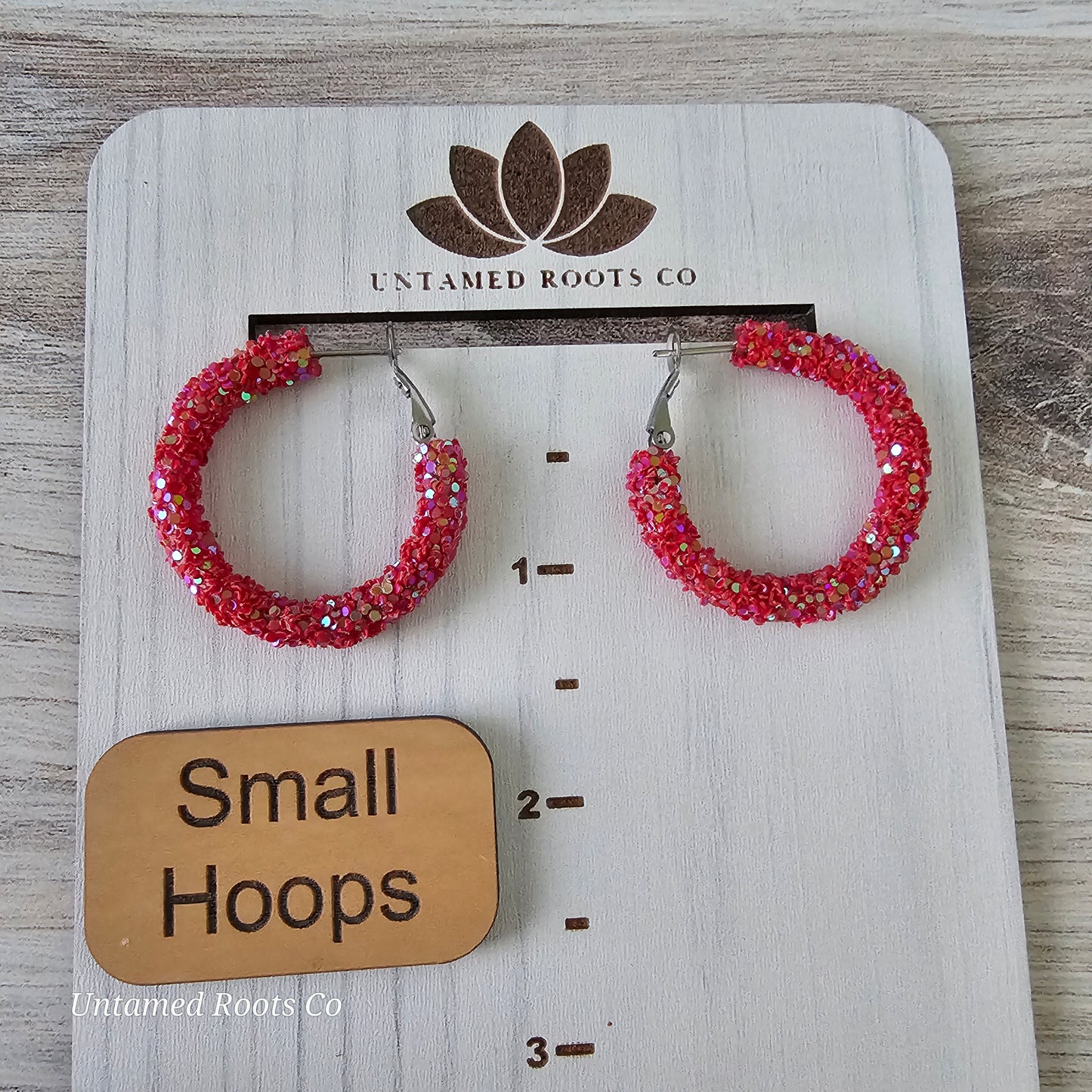 Red Glitter Hoops