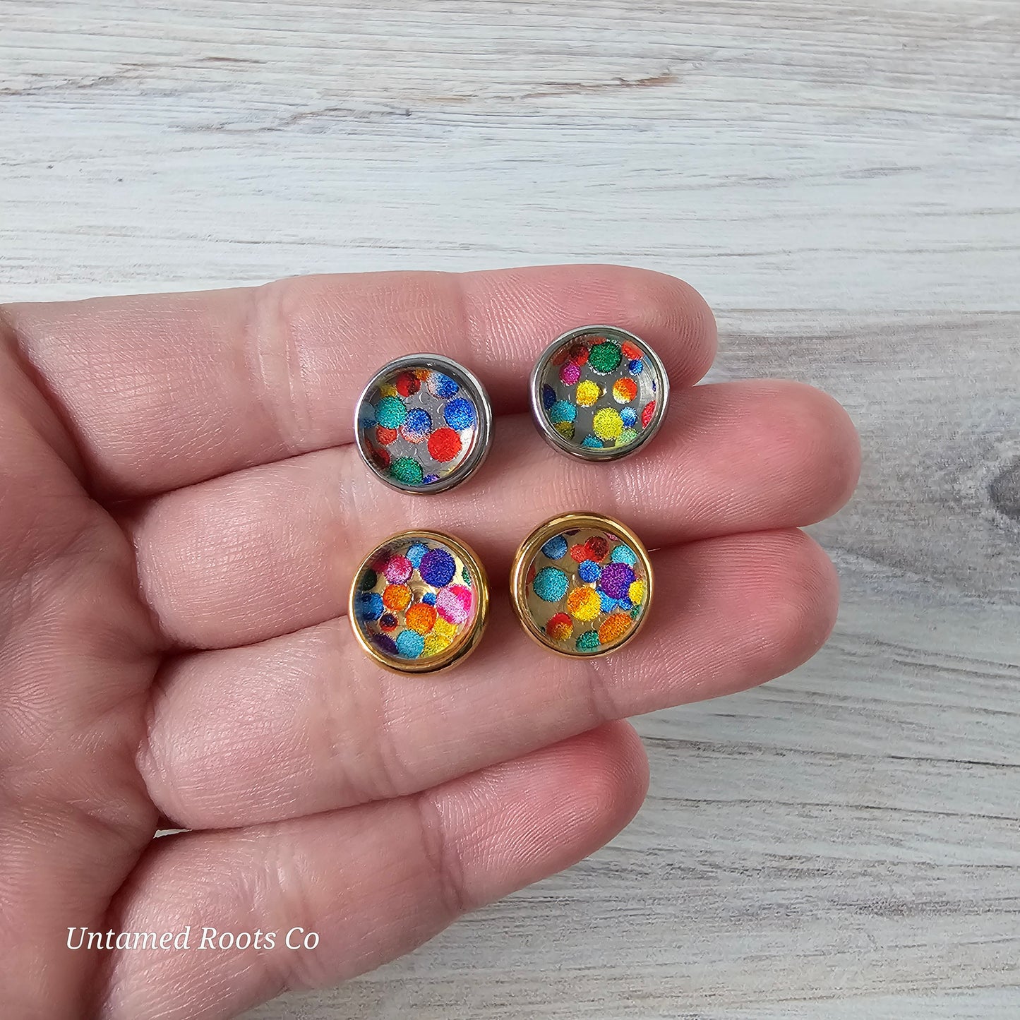 Colorful Dots Stud Earrings