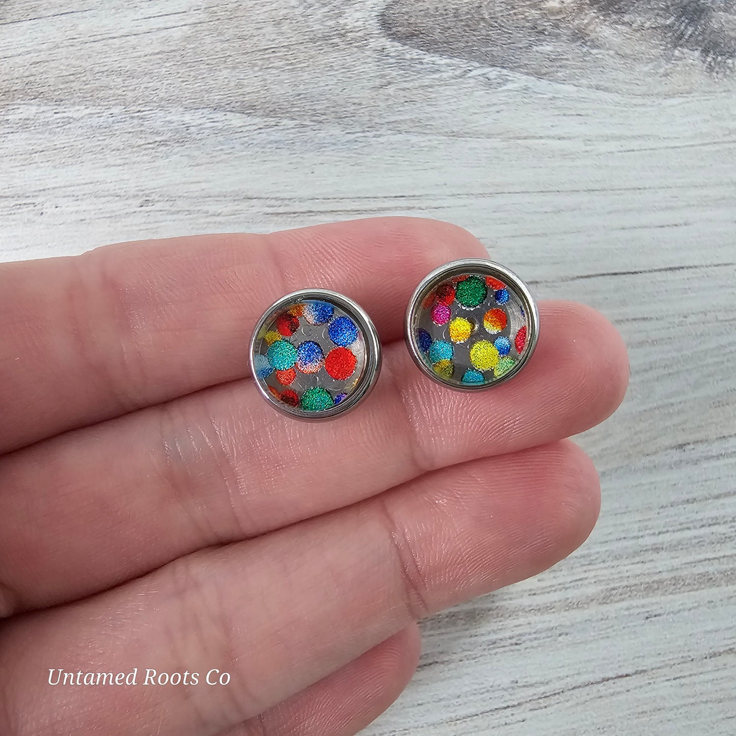 Colorful Dots Stud Earrings