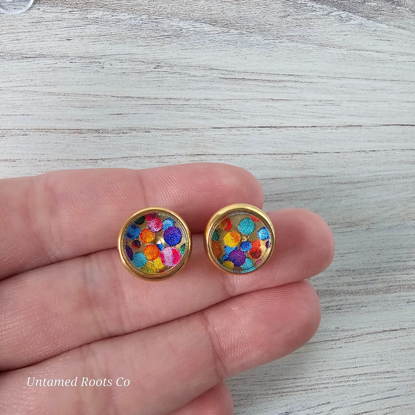 Colorful Dots Stud Earrings