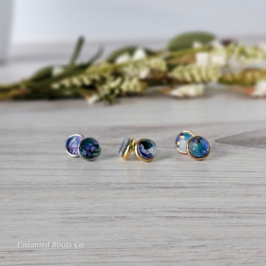 Blueberry Floral Stud Earrings