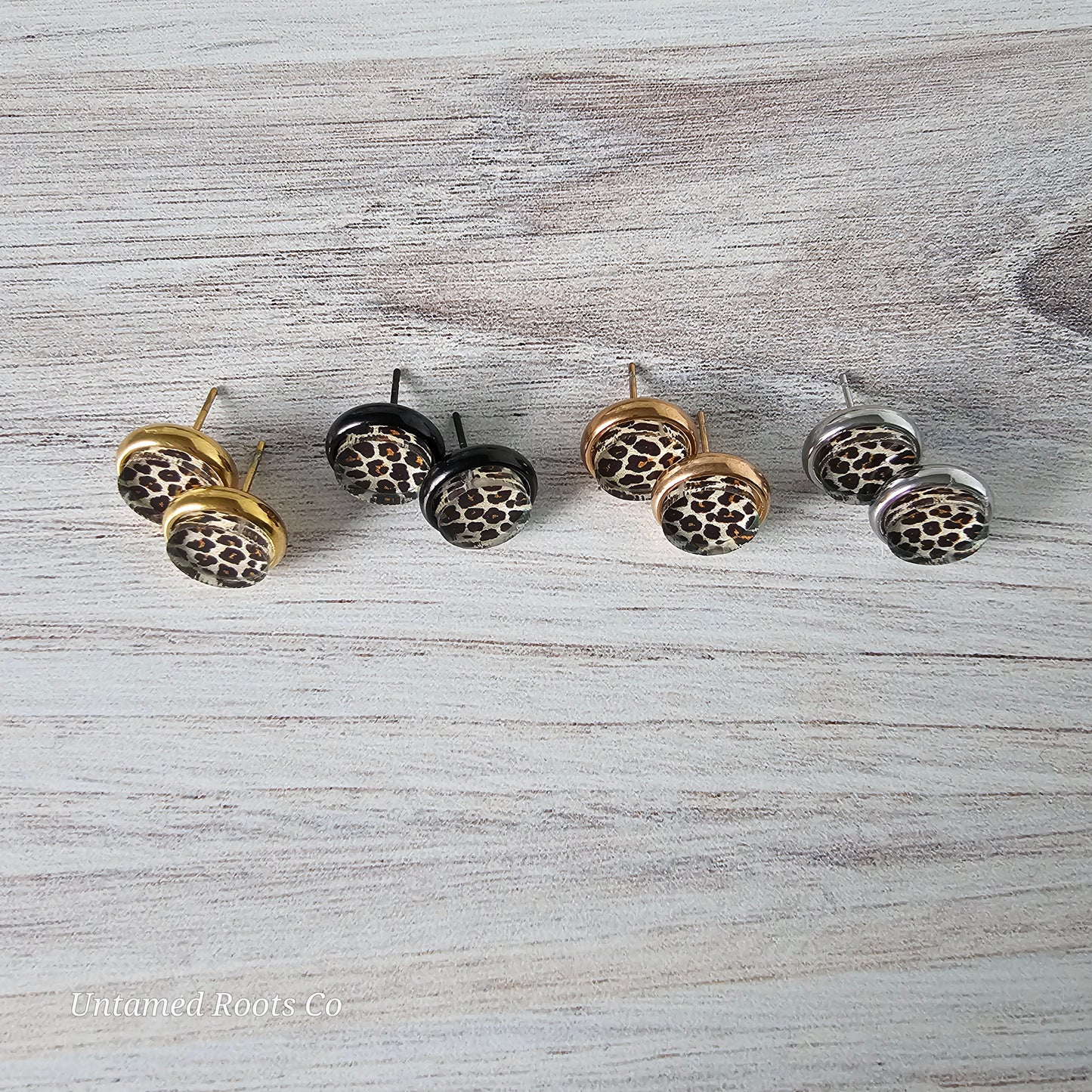 Leopard Print Stud Earrings