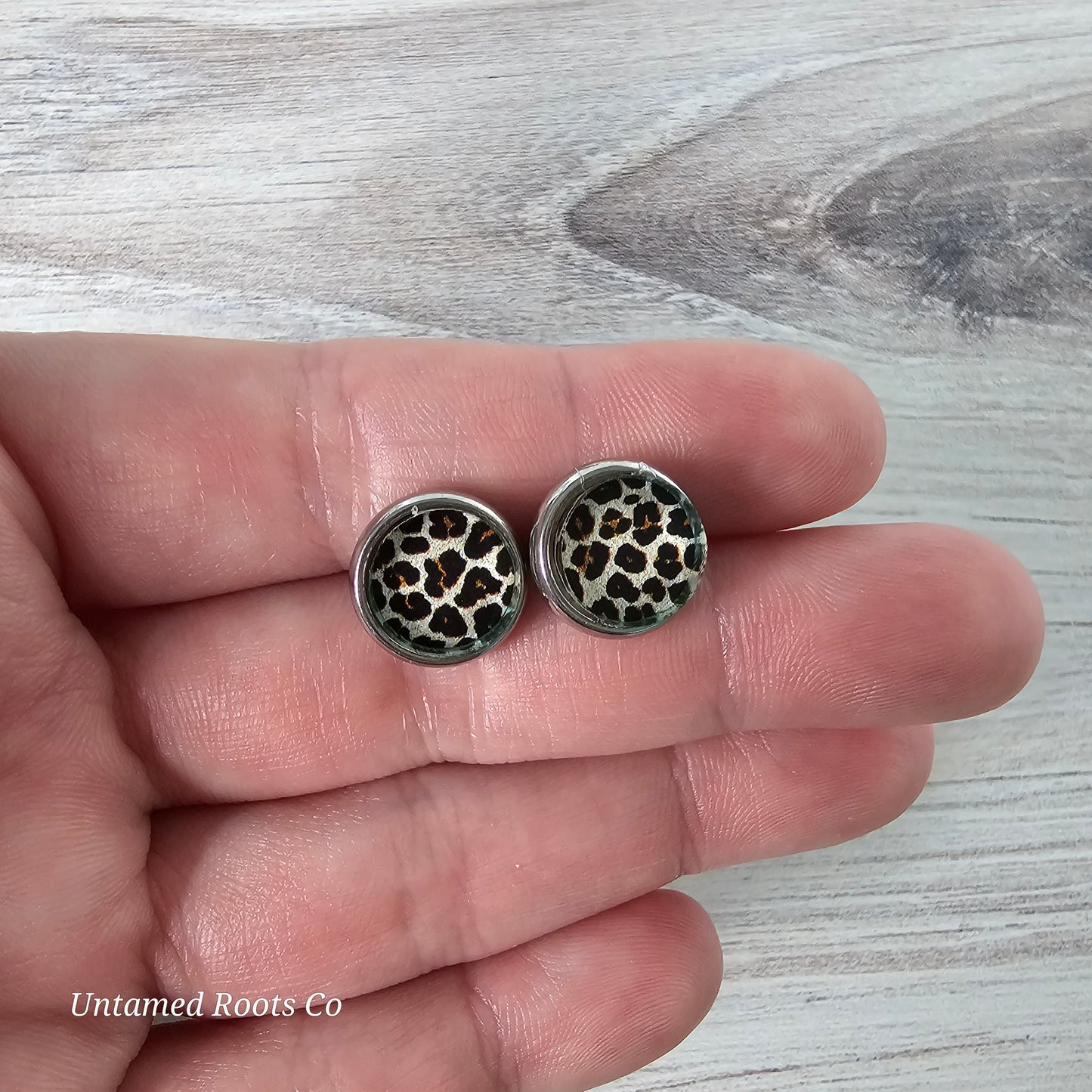 Leopard Print Stud Earrings