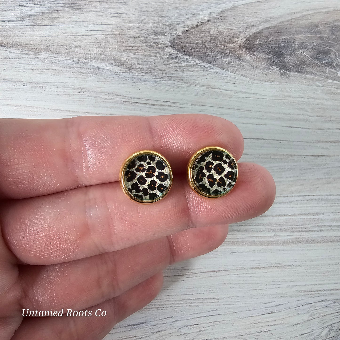 Leopard Print Stud Earrings