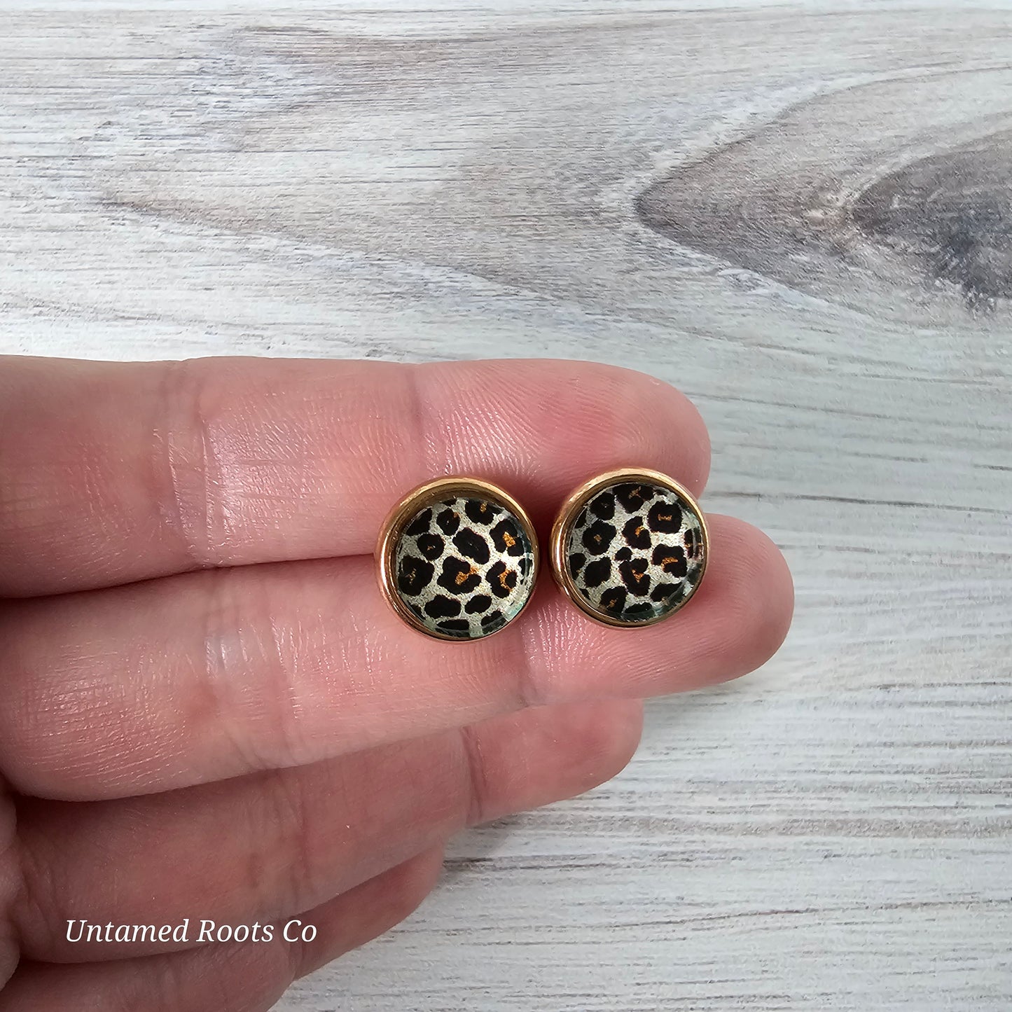 Leopard Print Stud Earrings