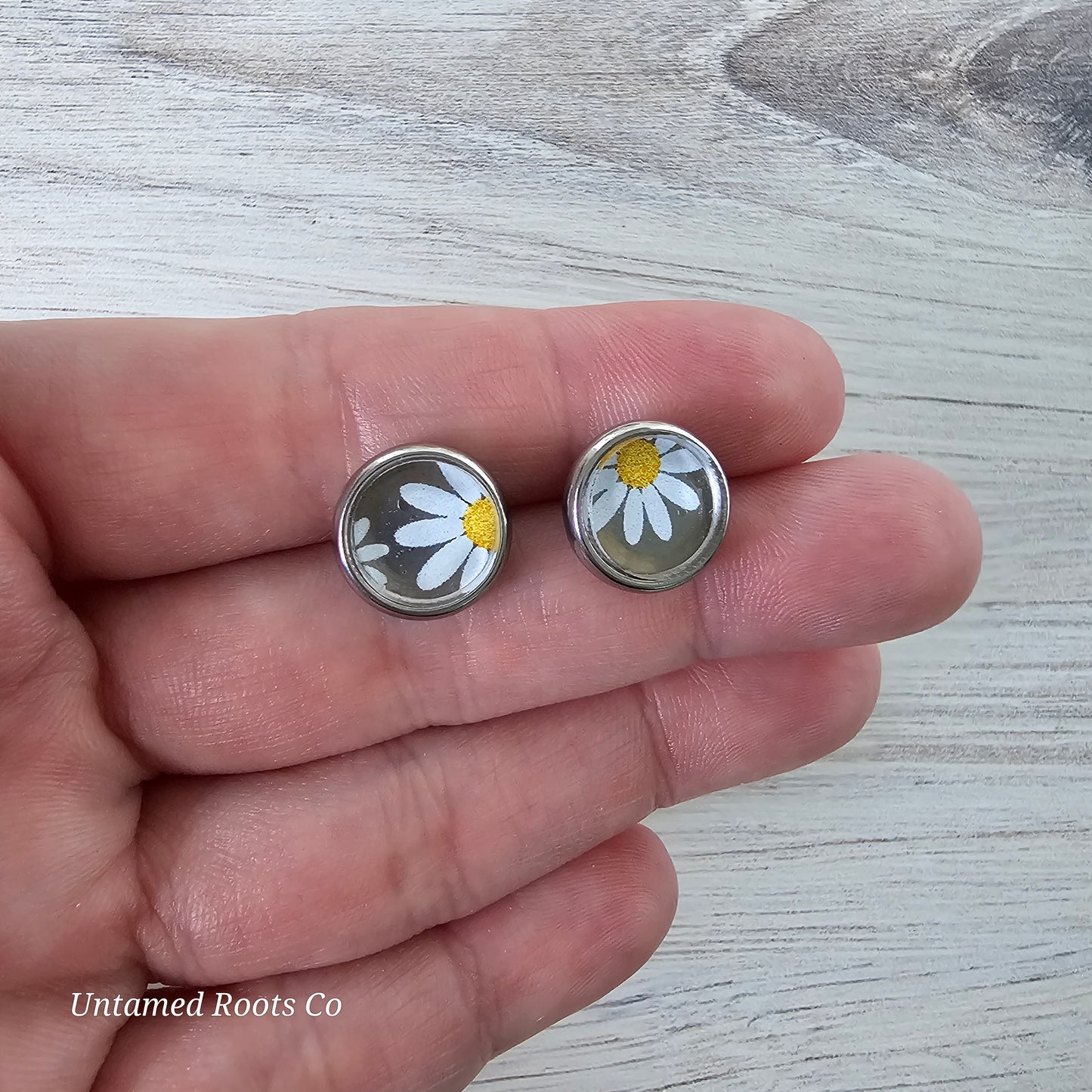 Daisy Print Stud Earrings