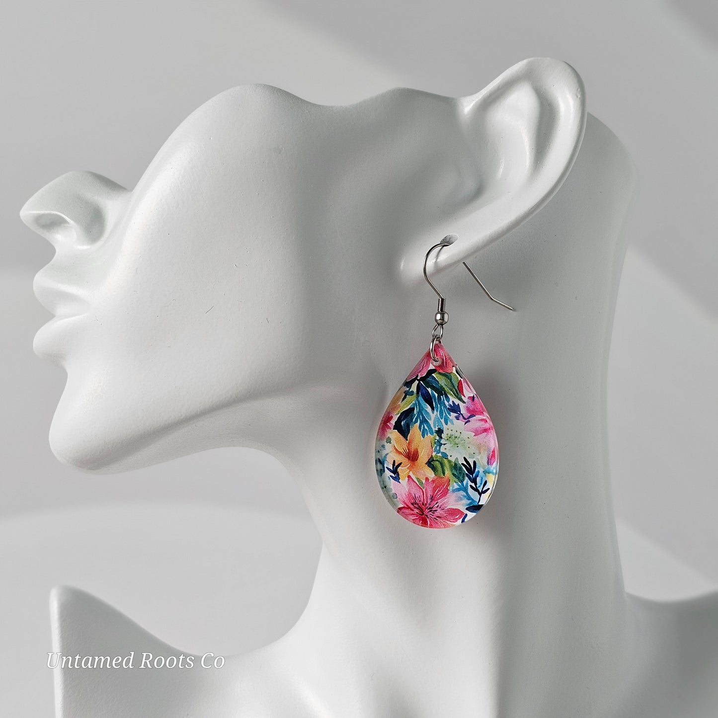 Watercolor Lily Print Earrings (8 styles)