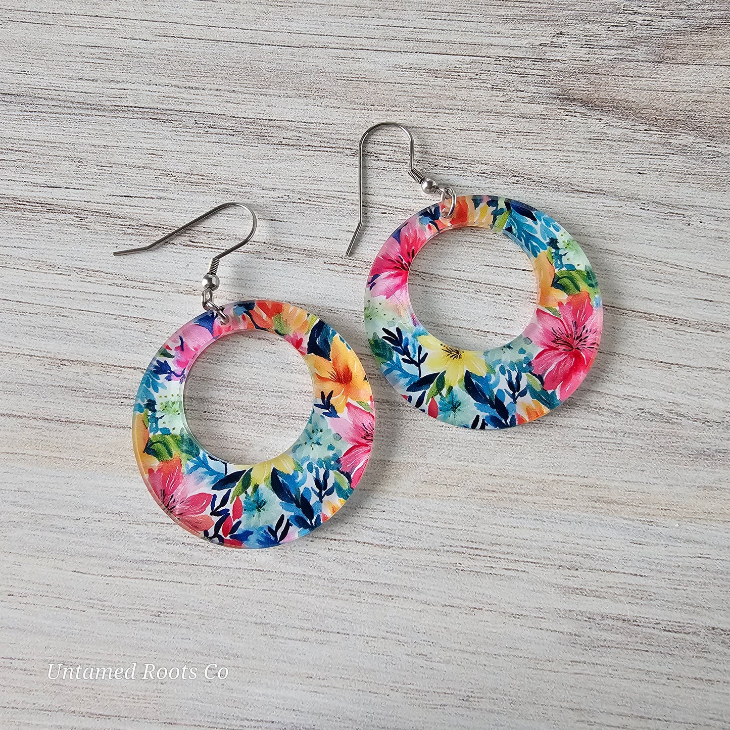 Watercolor Lily Print Earrings (8 styles)