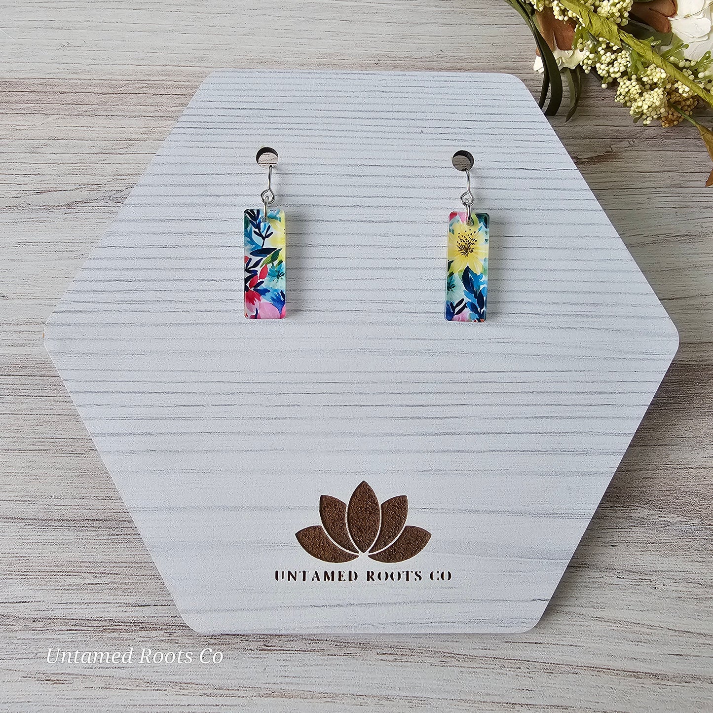 Watercolor Lily Print Earrings (8 styles)