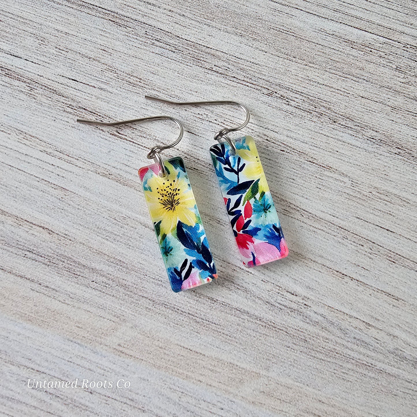 Watercolor Lily Print Earrings (8 styles)