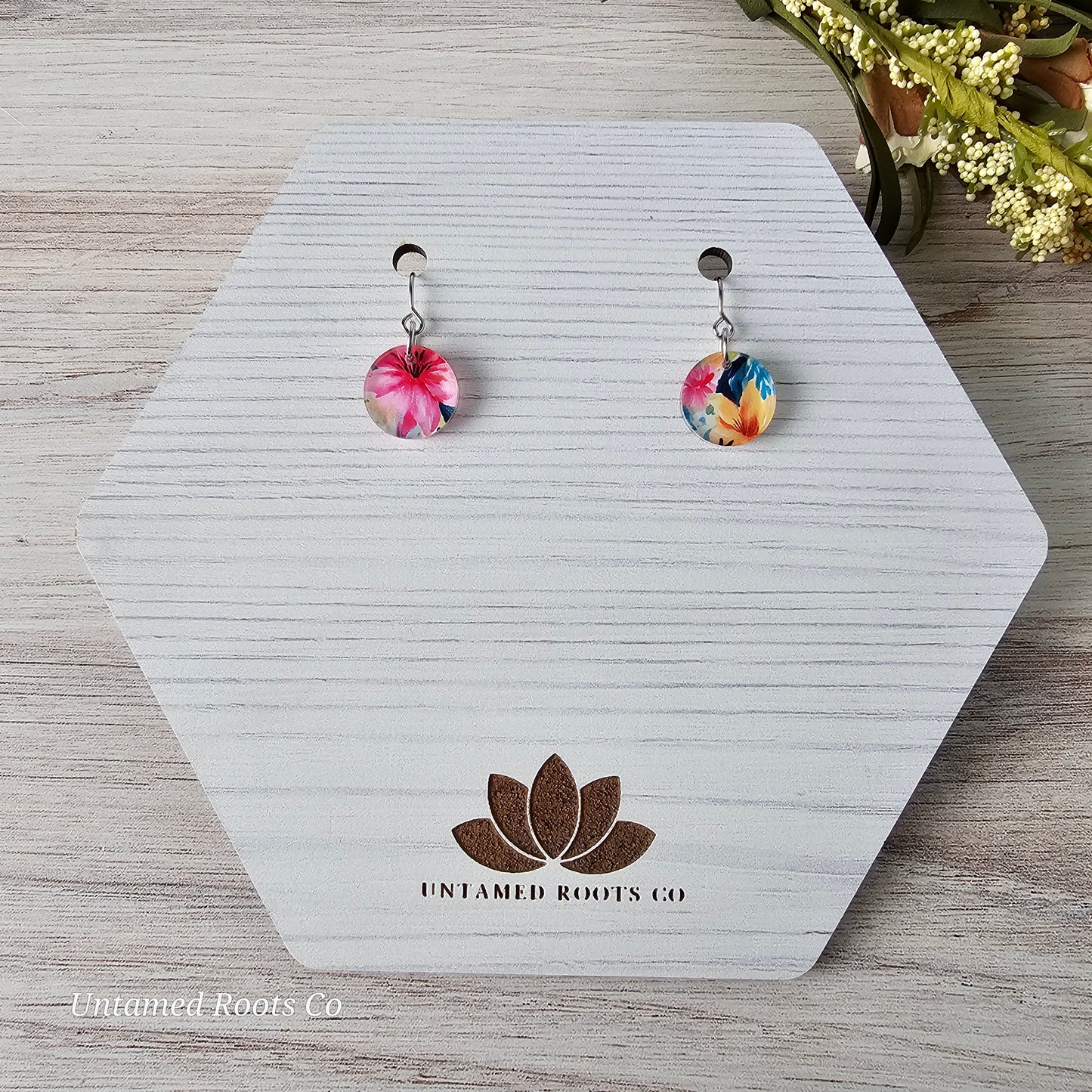Watercolor Lily Print Earrings (8 styles)