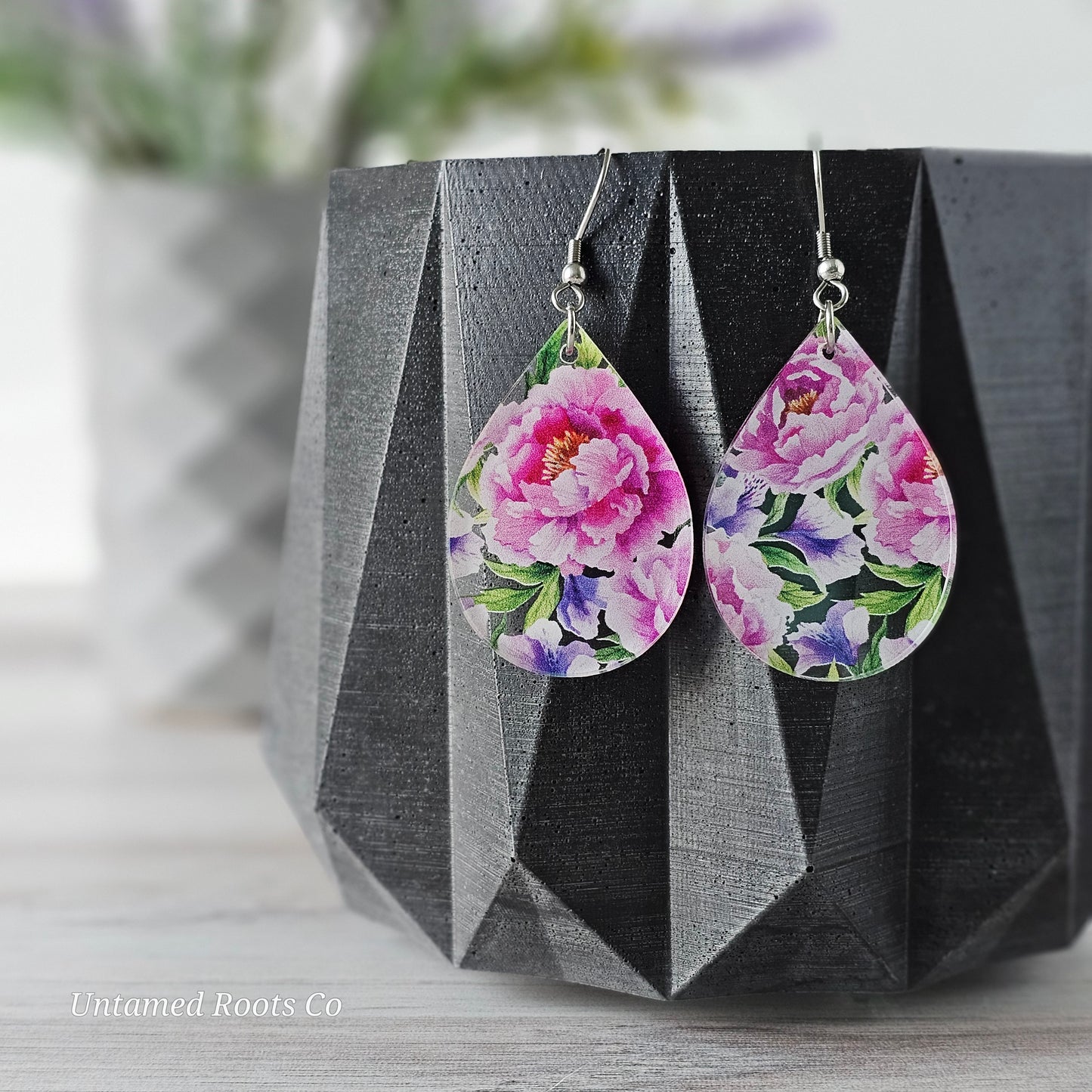 Peony Print Earrings (8 styles)