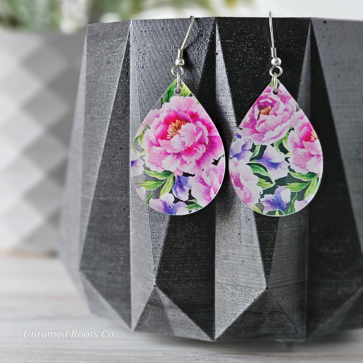 Peony Print Earrings (8 styles)