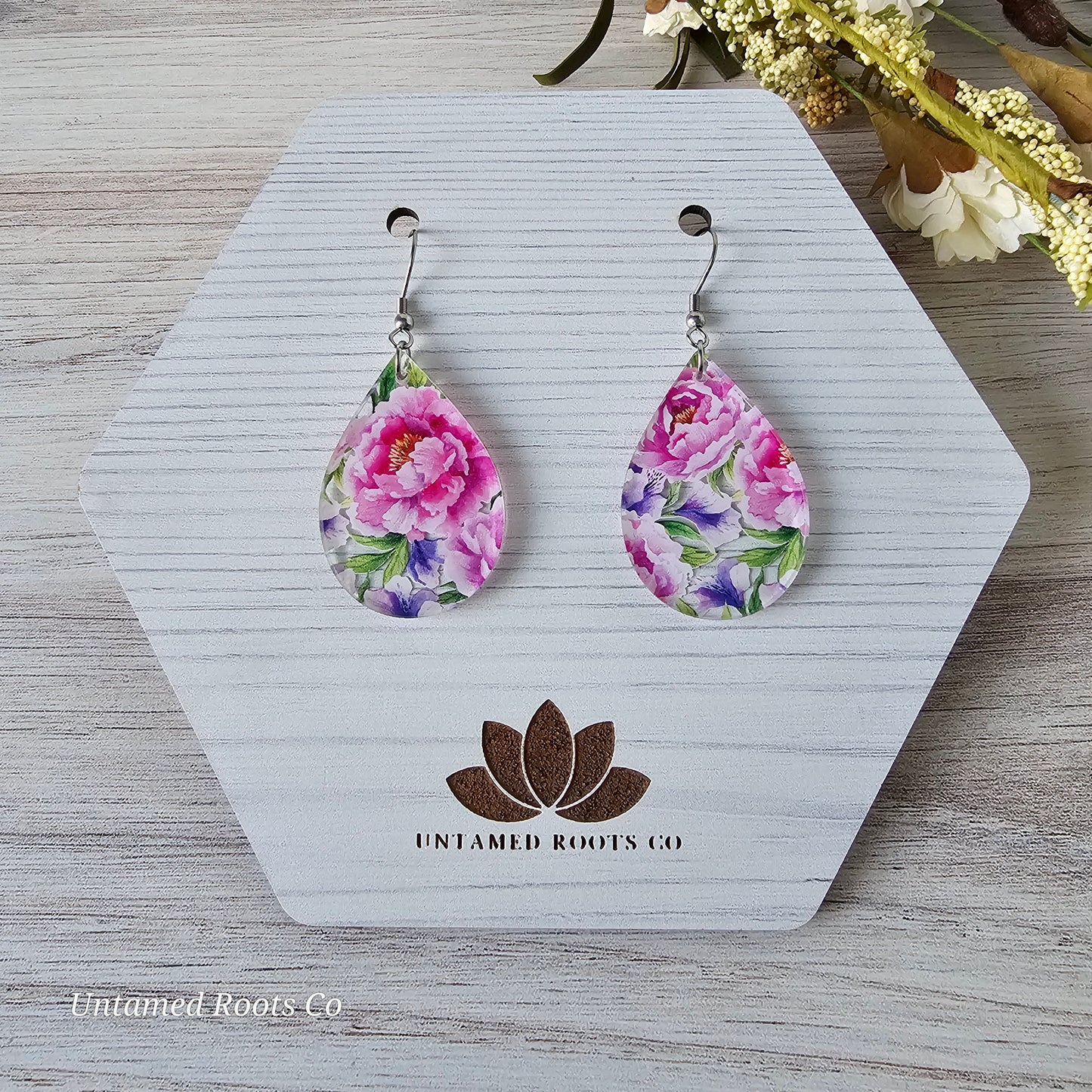 Peony Print Earrings (8 styles)