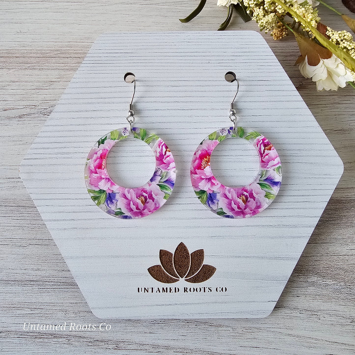 Peony Print Earrings (8 styles)