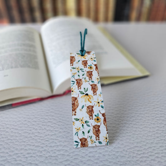 Highland Cow Leather Bookmark