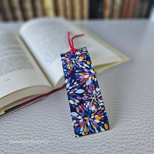 Colorful Kaleidoscope Leather Bookmark