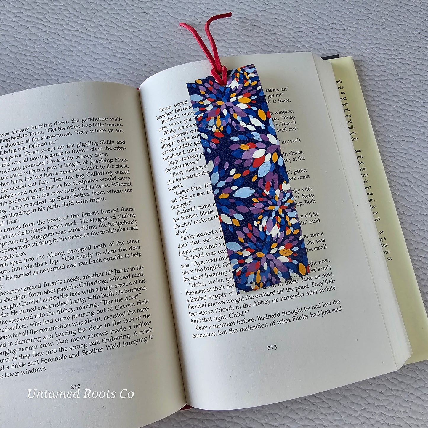 Colorful Kaleidoscope Leather Bookmark