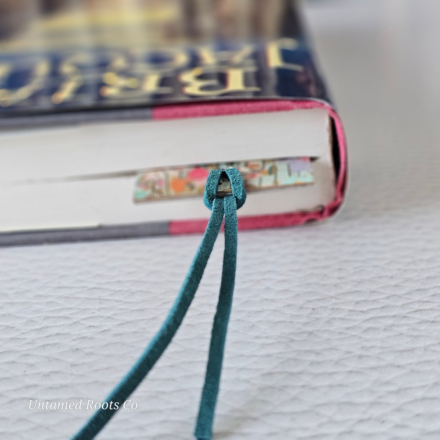 Watercolor Floral Leather Bookmark