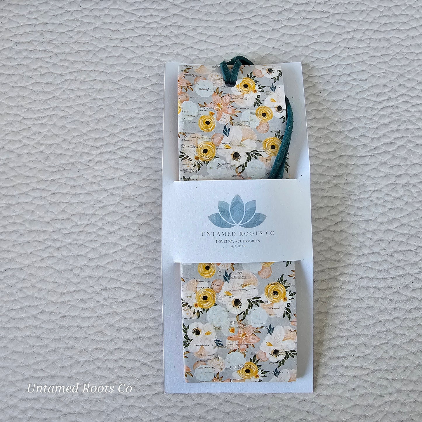 Pastel Floral Leather Bookmark