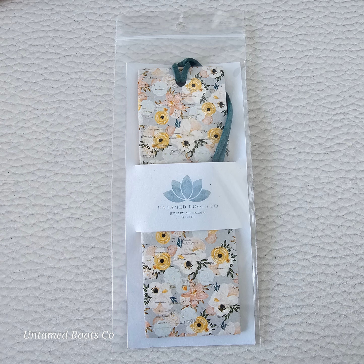 Pastel Floral Leather Bookmark
