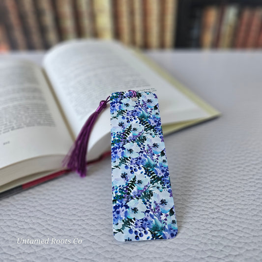 Blueberry Floral Flexible Bookmark