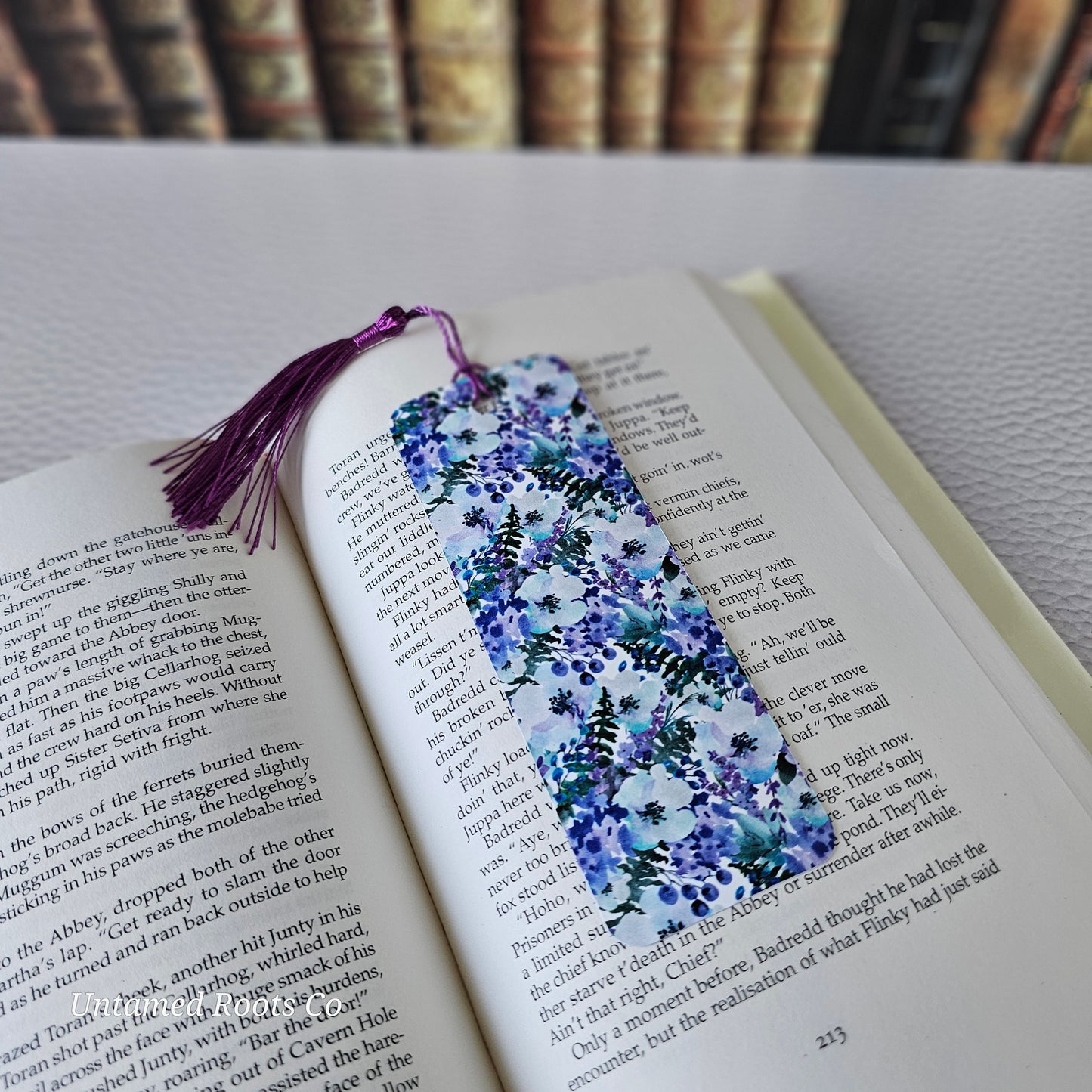 Blueberry Floral Flexible Bookmark