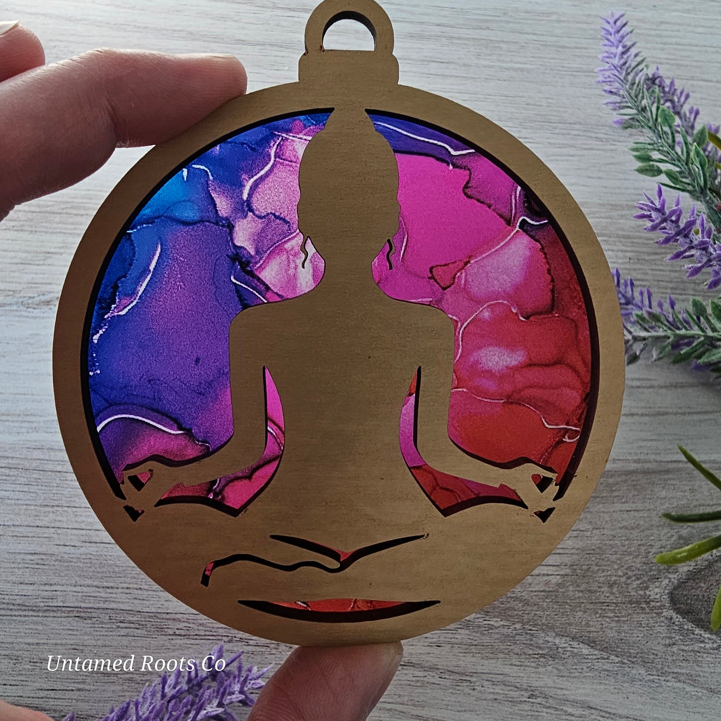 Yoga Suncatcher Ornament - Translucent Rainbow