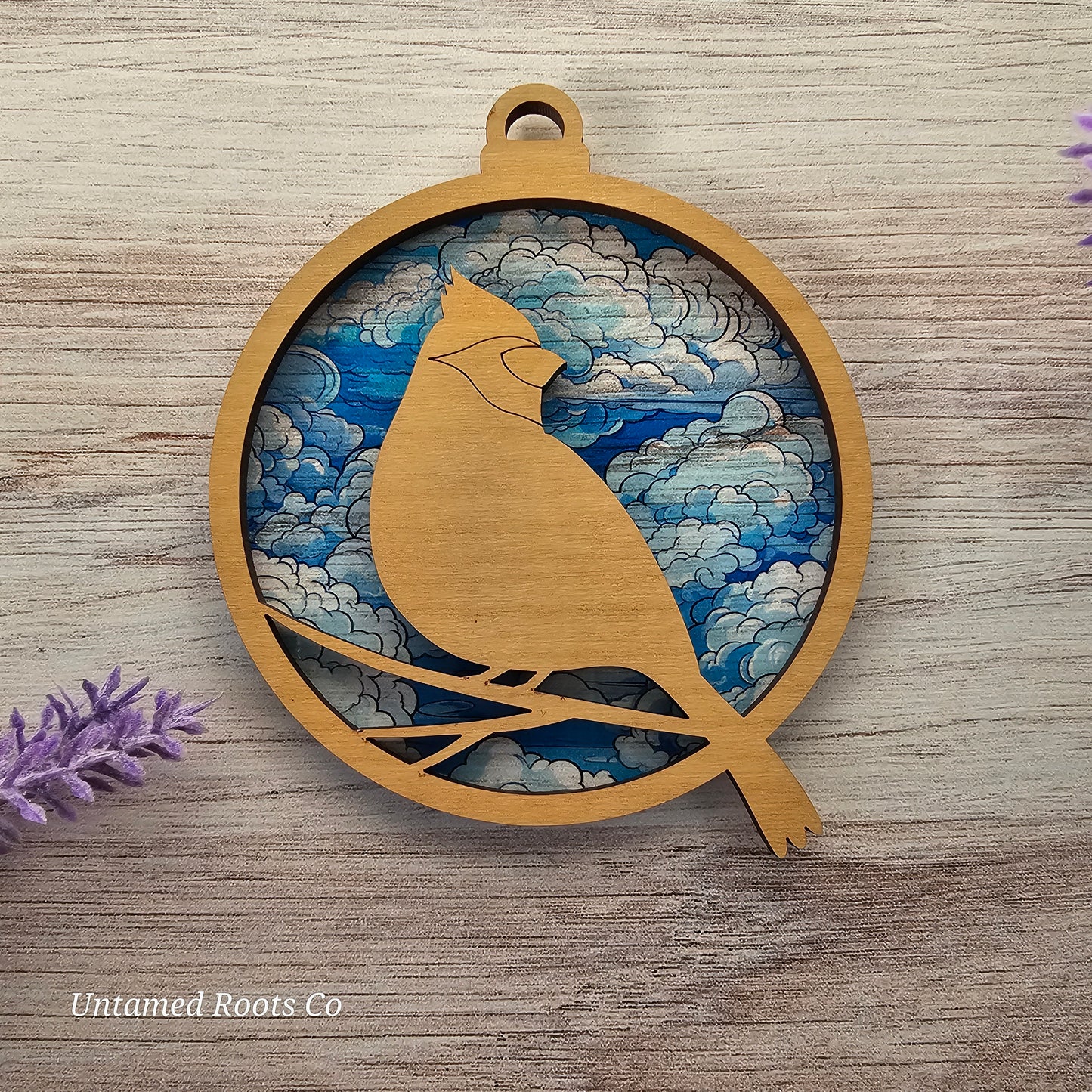 Cardinal Suncatcher Ornament - Translucent Clouds