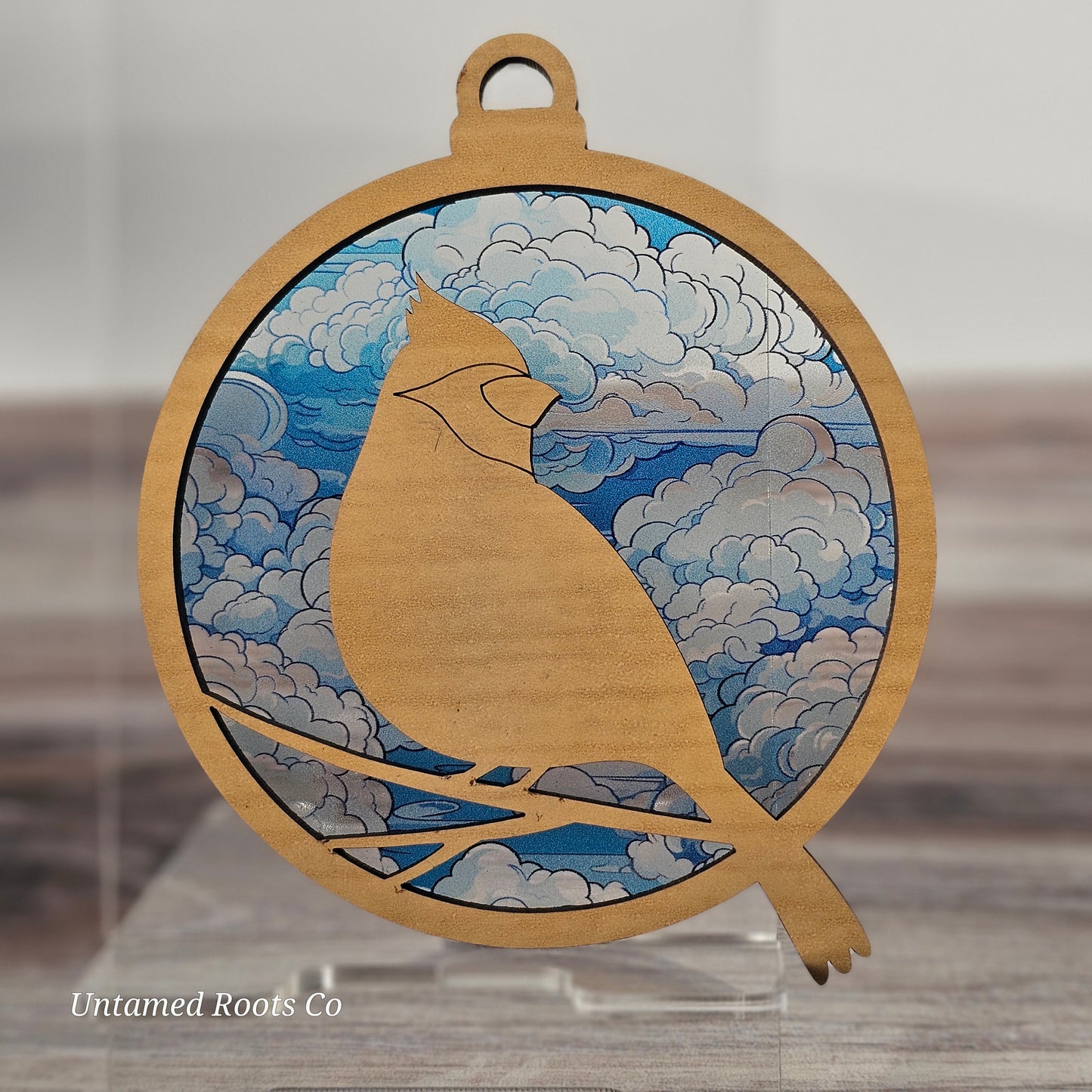 Cardinal Suncatcher Ornament - Translucent Clouds