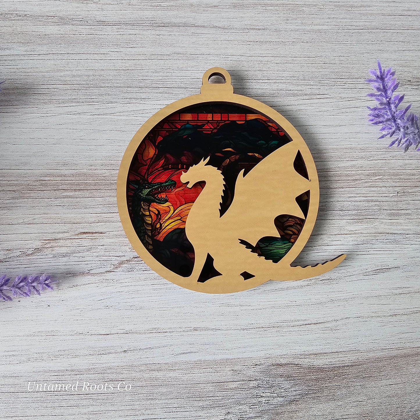 Dragon Suncatcher Ornament - Translucent Medieval Dragon