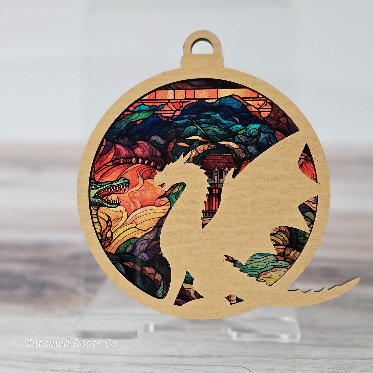 Dragon Suncatcher Ornament - Translucent Medieval Dragon