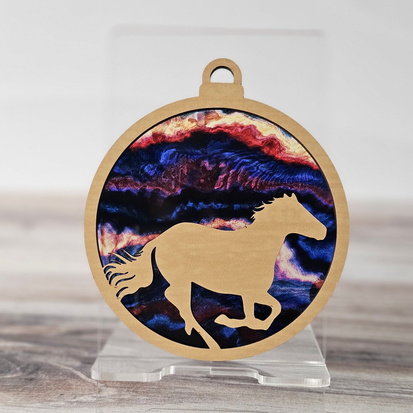 Horse Suncatcher Ornament - Translucent Abstract Geode