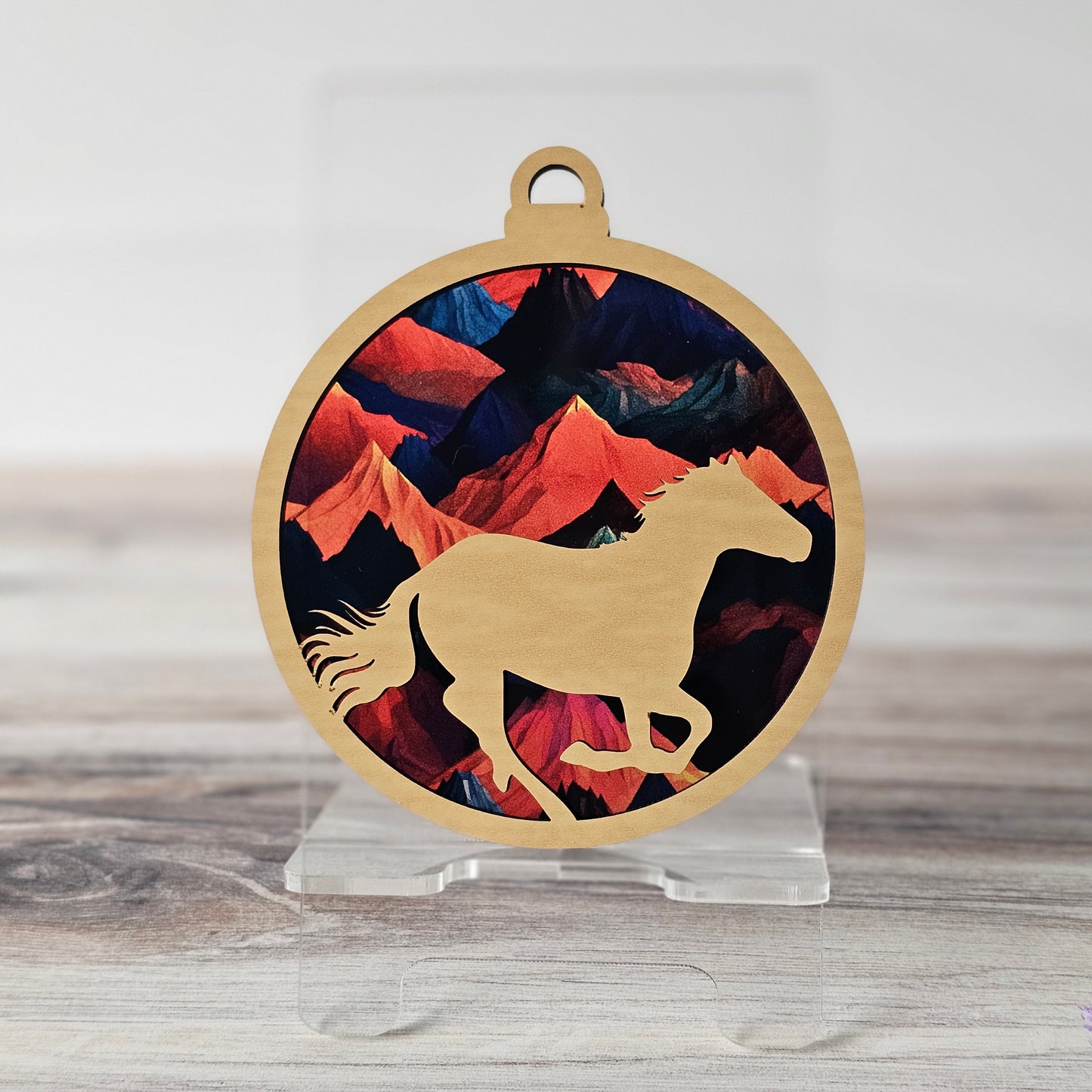 Horse Suncatcher Ornament - Translucent Bold Mountains