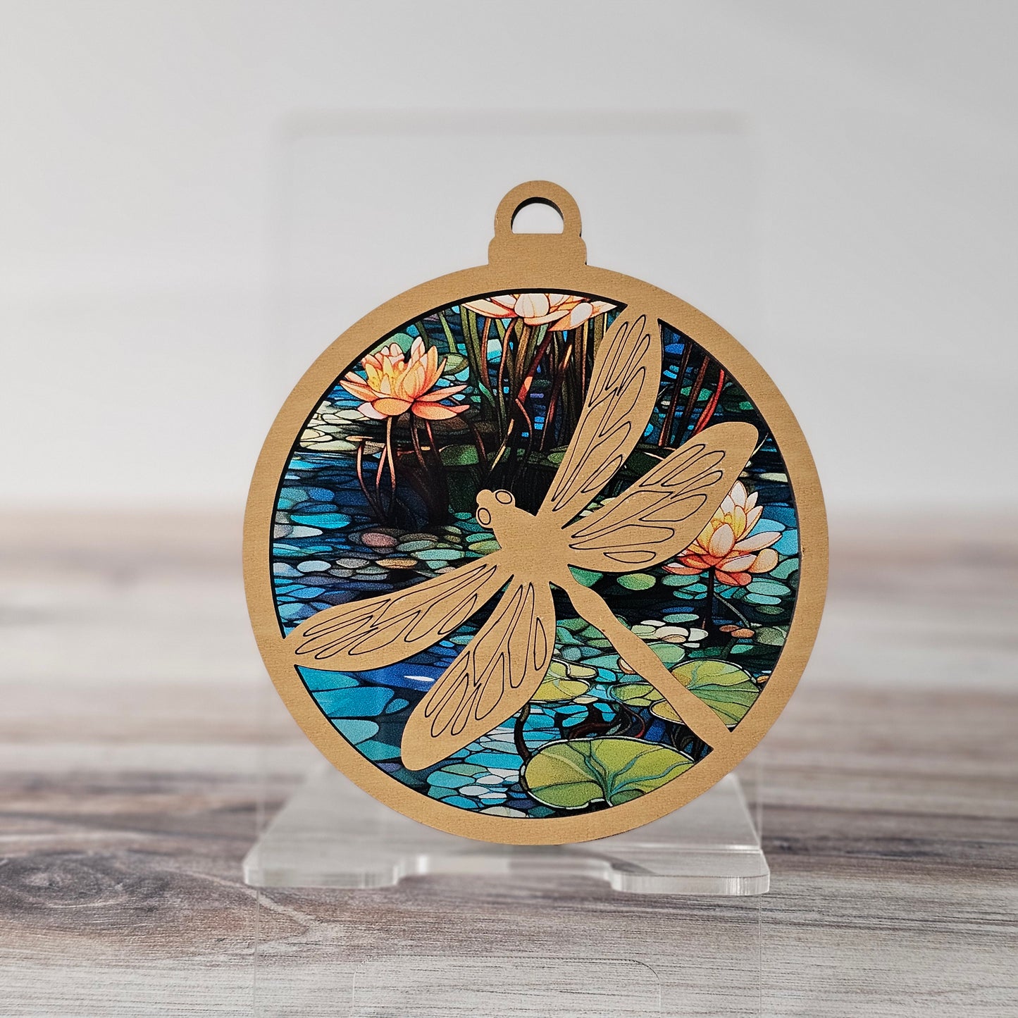 Dragonfly Suncatcher Ornament - Translucent Pond