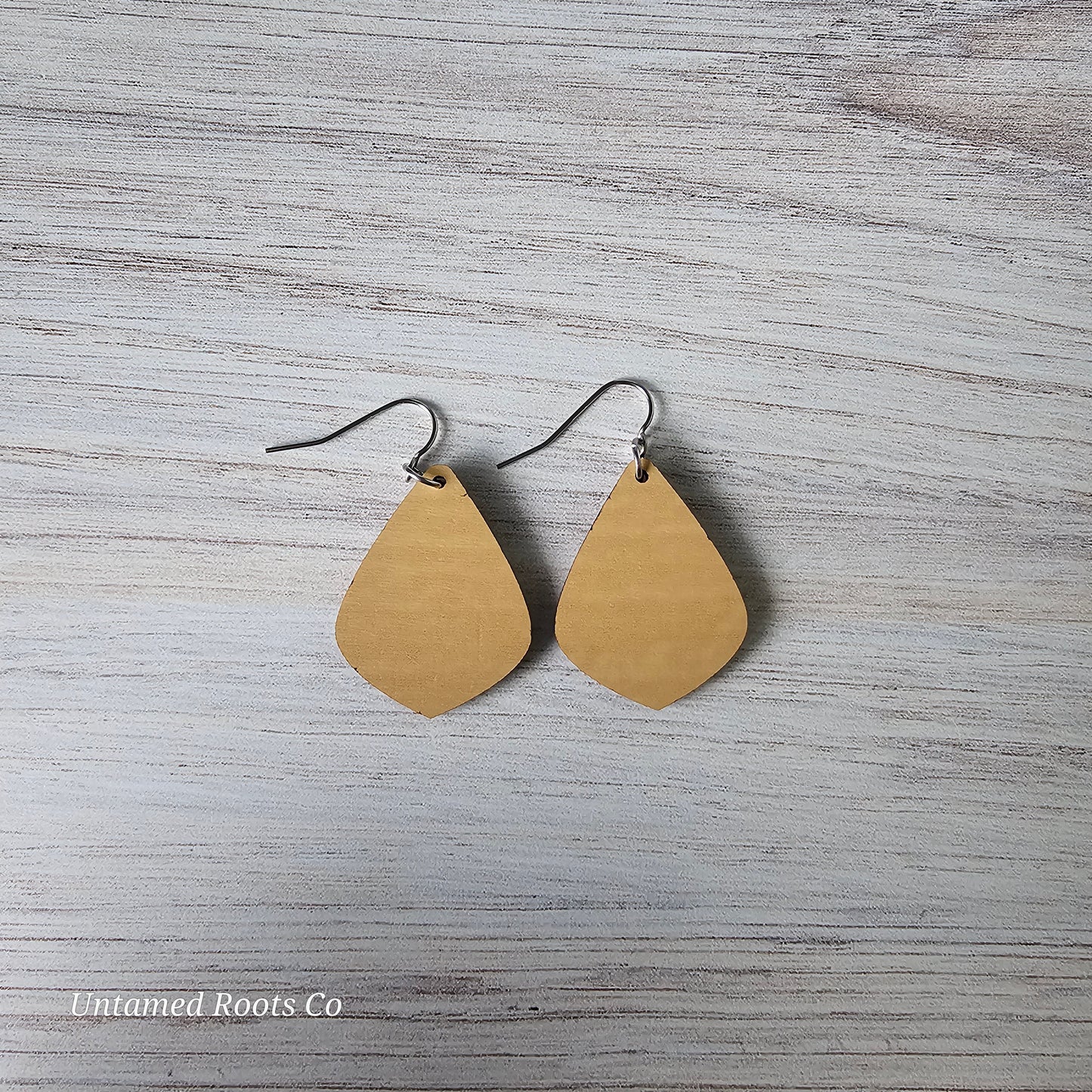 Wooden Bee Lavender Earrings