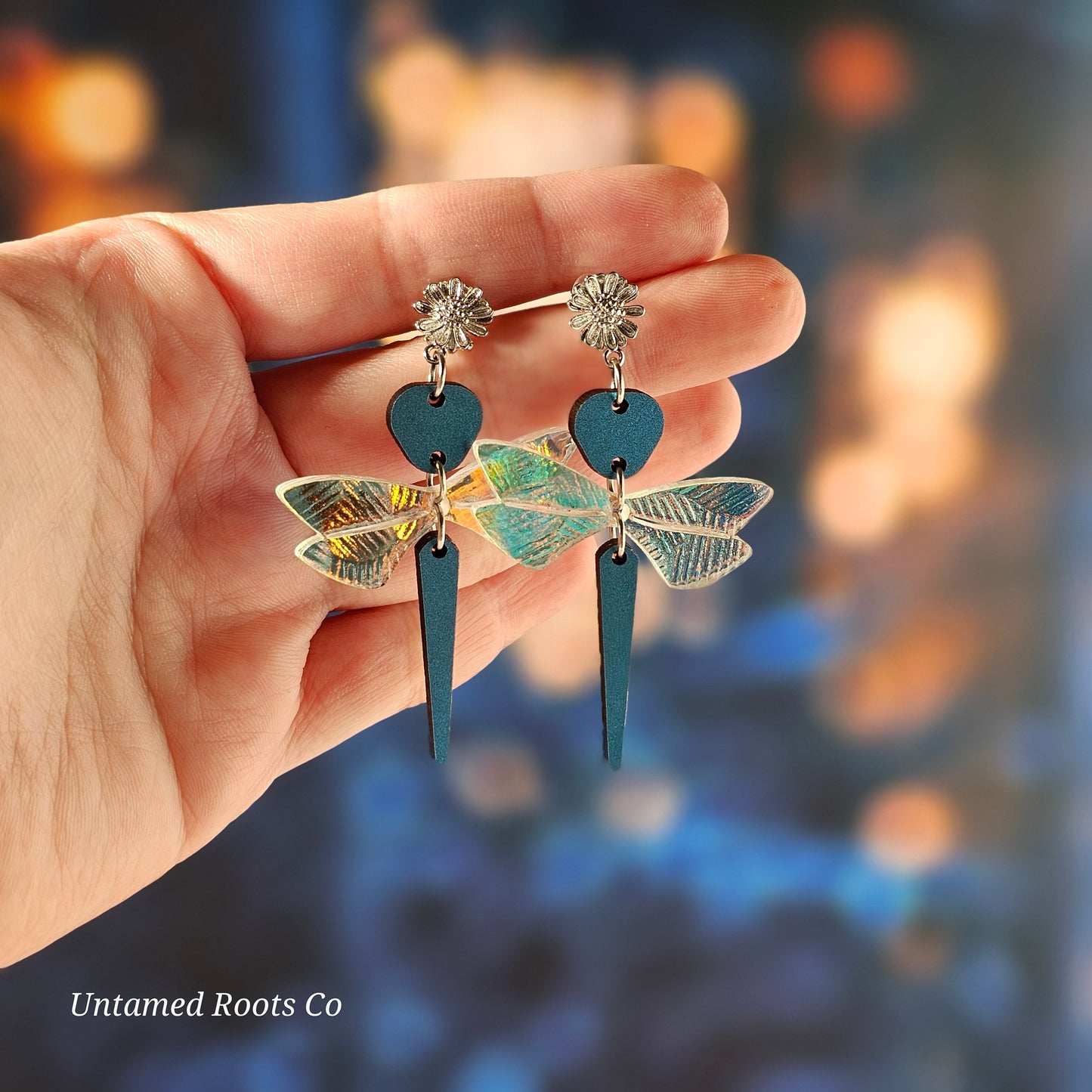Iridescent Dragonfly Earrings