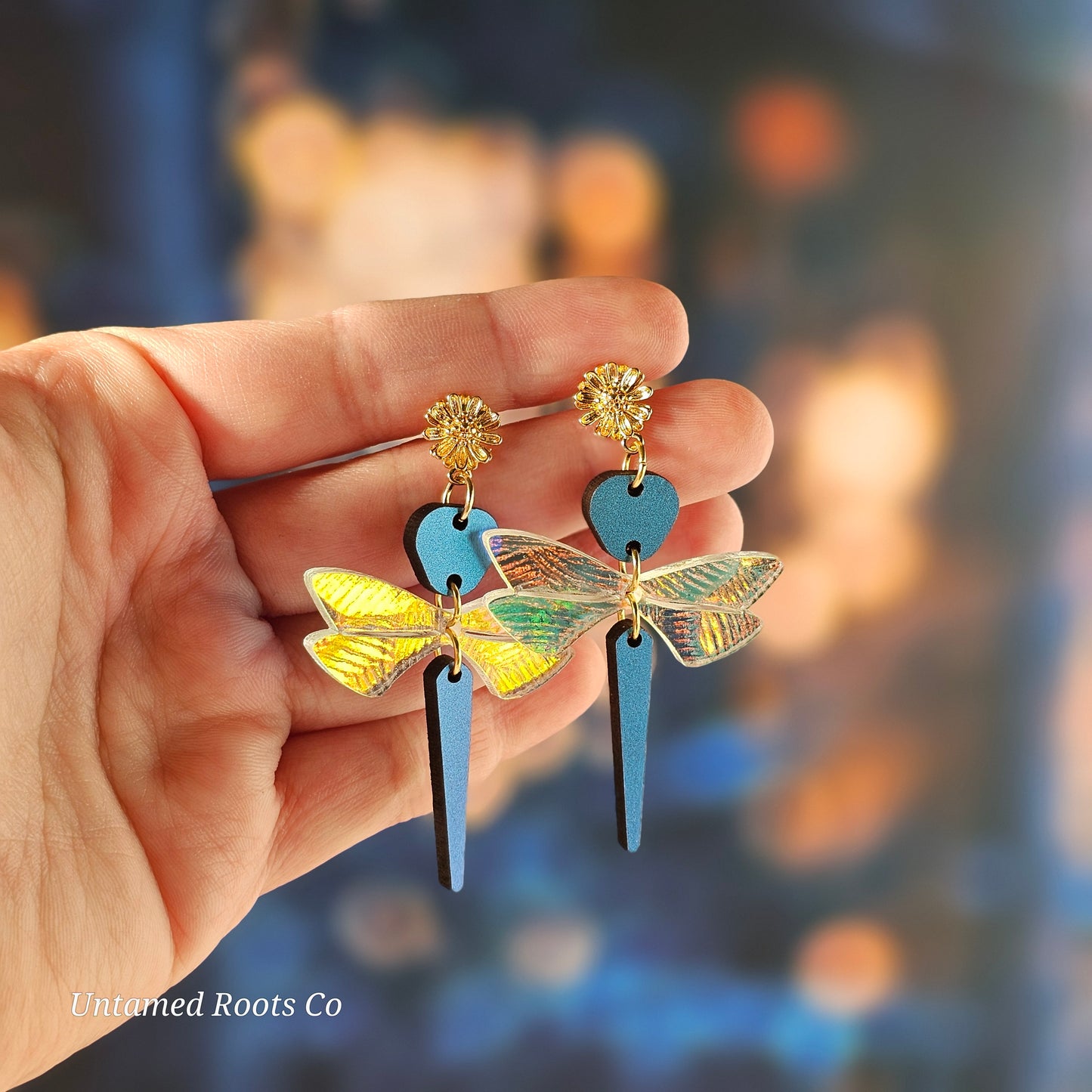 Iridescent Dragonfly Earrings