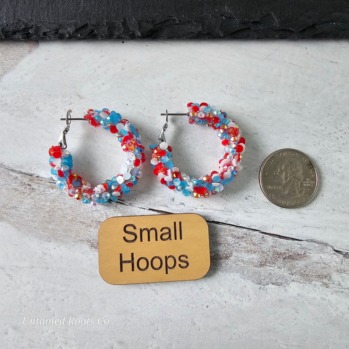 Patriotic Super Chunky Glitter Hoops (2 sizes)