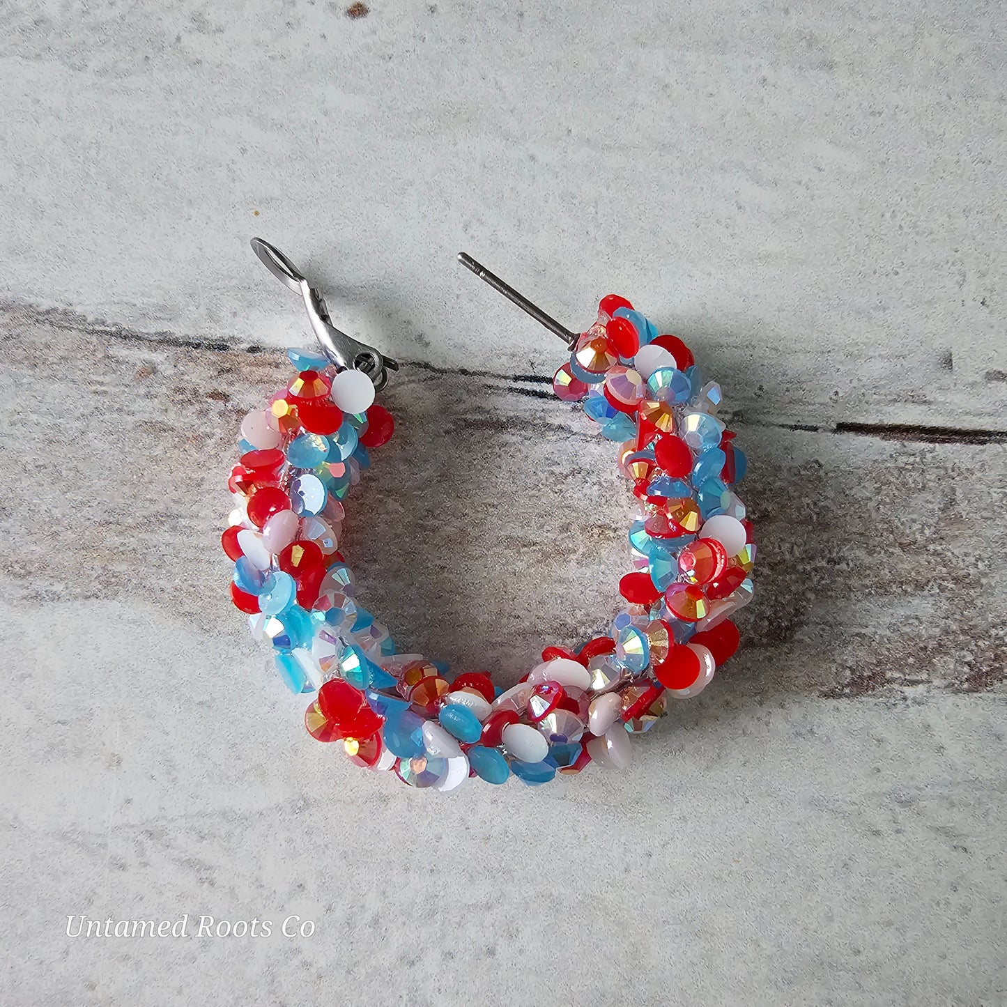 Patriotic Super Chunky Glitter Hoops (2 sizes)