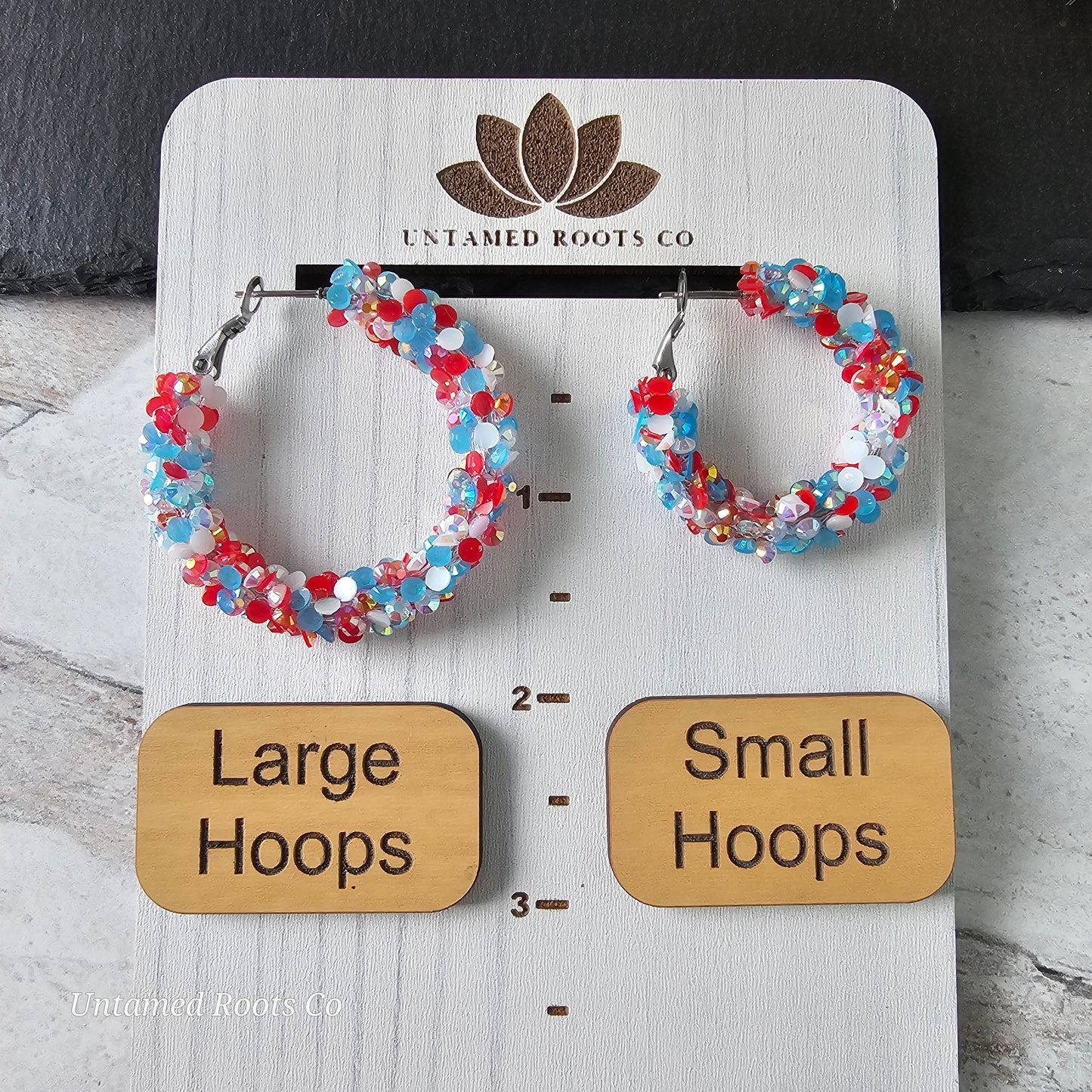 Patriotic Super Chunky Glitter Hoops (2 sizes)